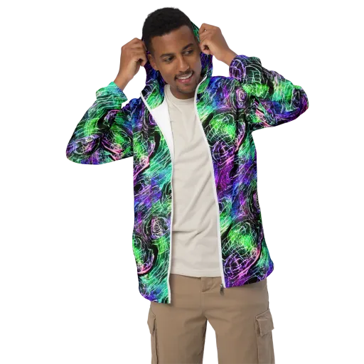 Neon Venom on a Men's Windbreaker
