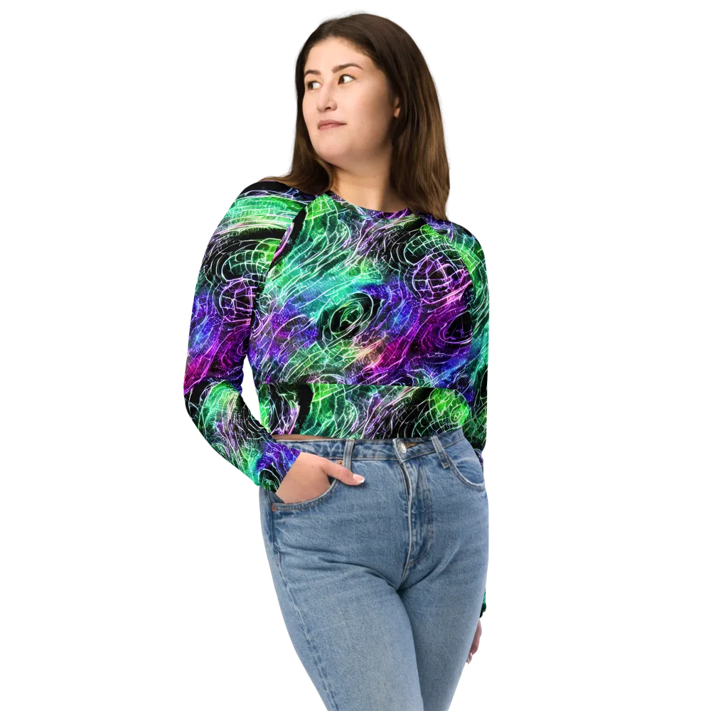 Neon Venom on Long Sleeve Crop Top — Front