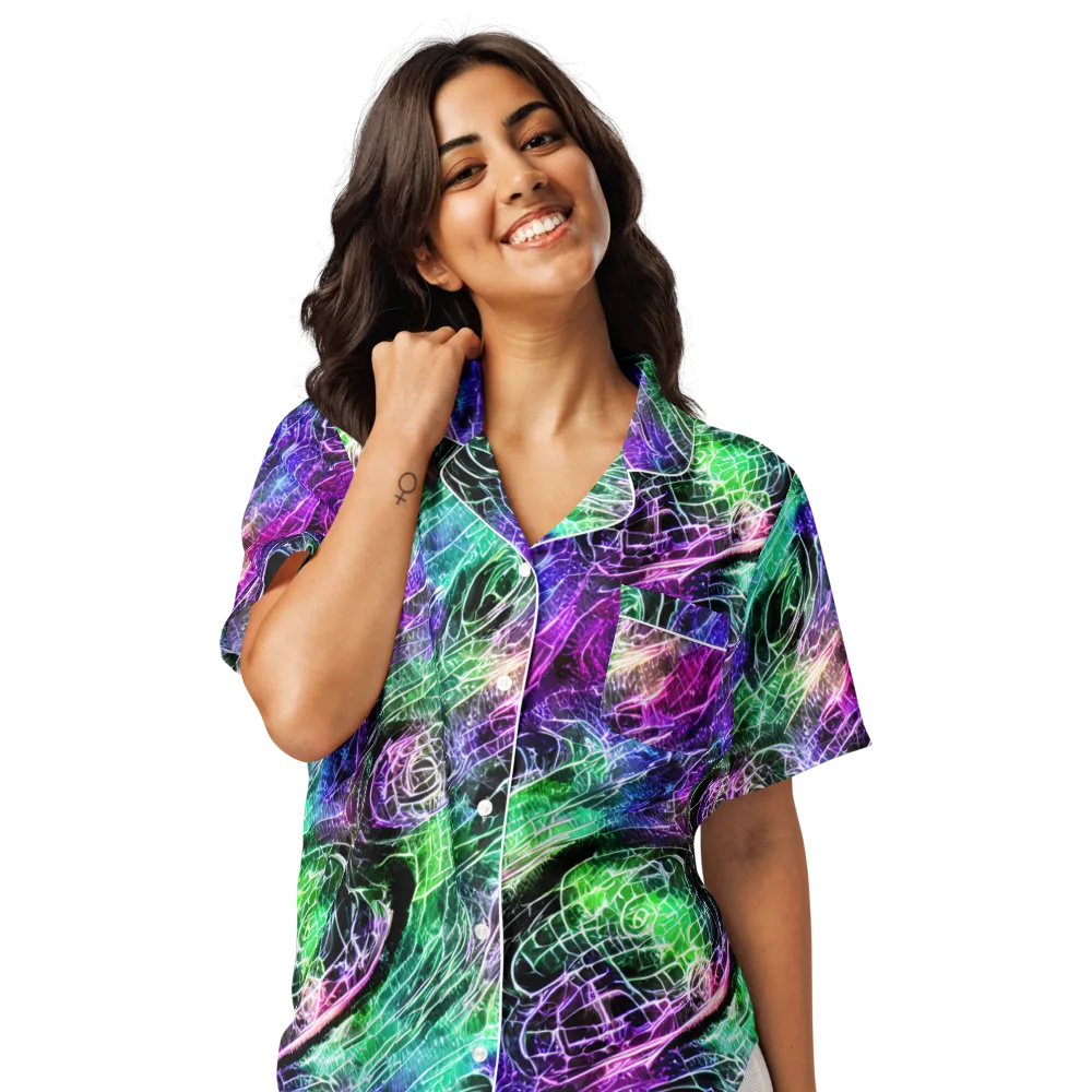 Neon Venom on Women's Short Sleeve Pajama Top — Front