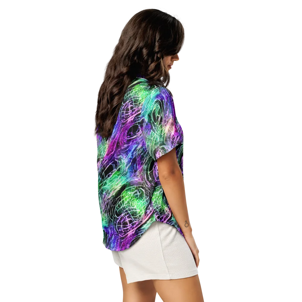 Neon Venom on Women's Short Sleeve Pajama Top — Right Back