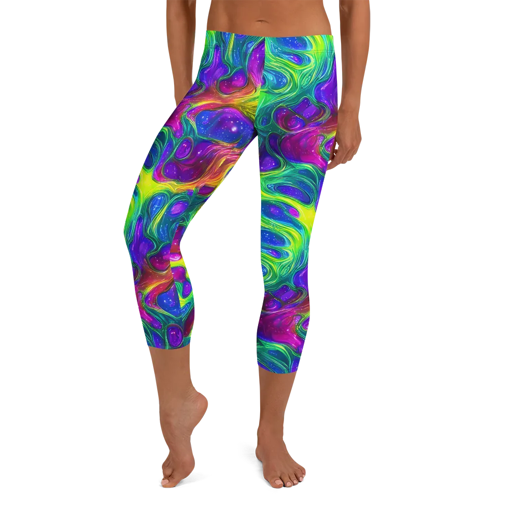 Radiant Ooze on Capri Leggings — Front