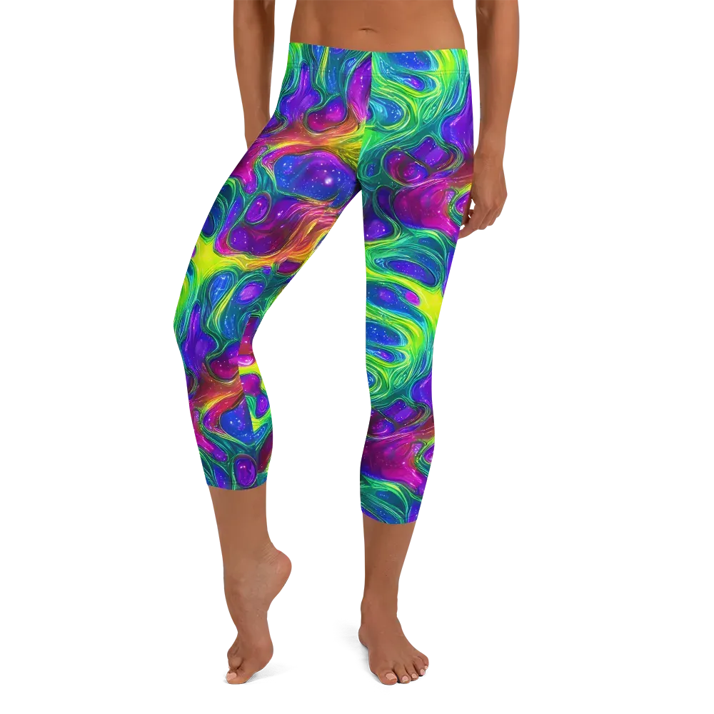 Radiant Ooze on Capri Leggings — Front