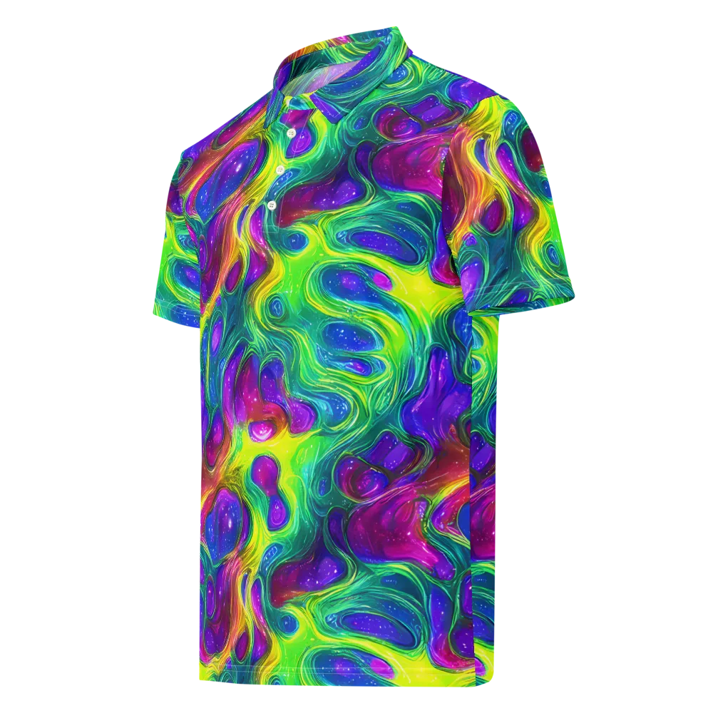 Radiant Ooze on Men's Slim Fit Polo Shirt — Left Front
