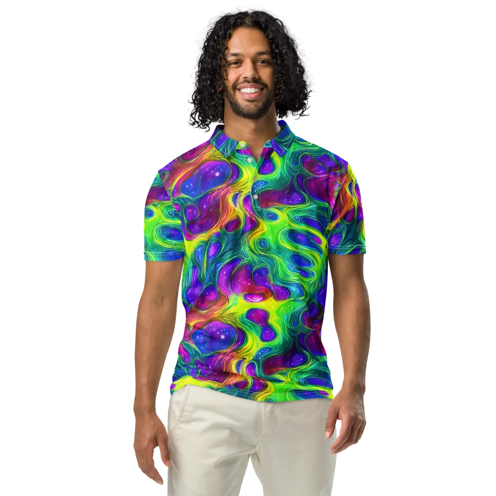 Radiant Ooze on Men's Slim Fit Polo Shirt — Front