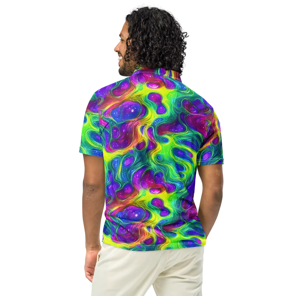 Radiant Ooze on Men's Slim Fit Polo Shirt — Back