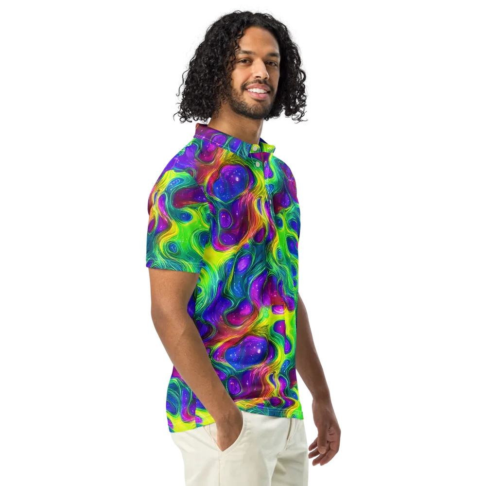 Radiant Ooze on Men's Slim Fit Polo Shirt — Right Front