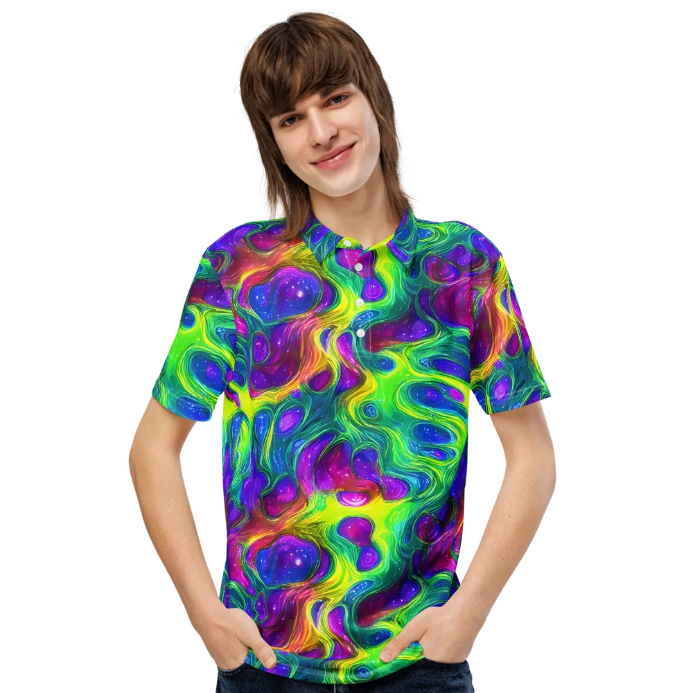 Radiant Ooze on Men's Slim Fit Polo Shirt — Front