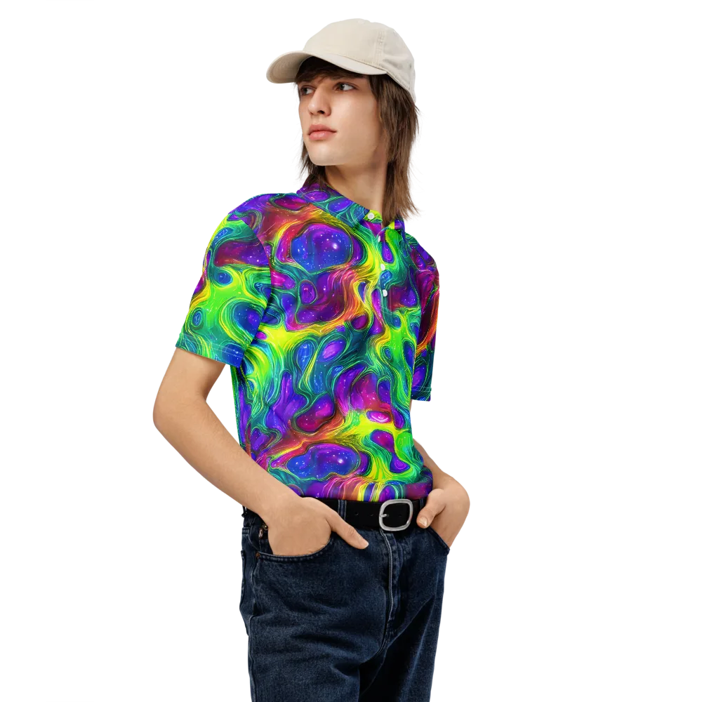 Radiant Ooze on Men's Slim Fit Polo Shirt — Right Front