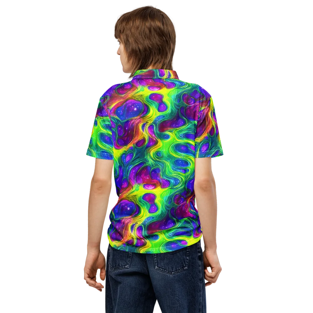 Radiant Ooze on Men's Slim Fit Polo Shirt — Back