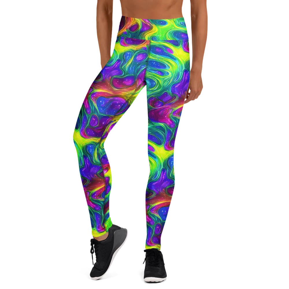 Radiant Ooze on Yoga Leggings — Front