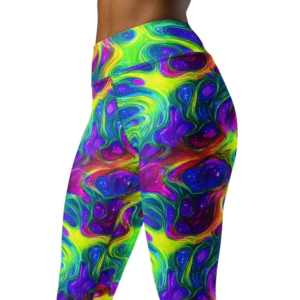 Radiant Ooze on Yoga Leggings — Left Front