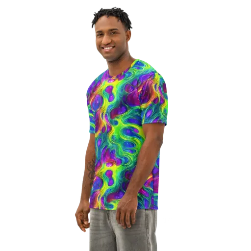 Radiant Ooze on a Men's Cotton Crew Neck T-Shirt