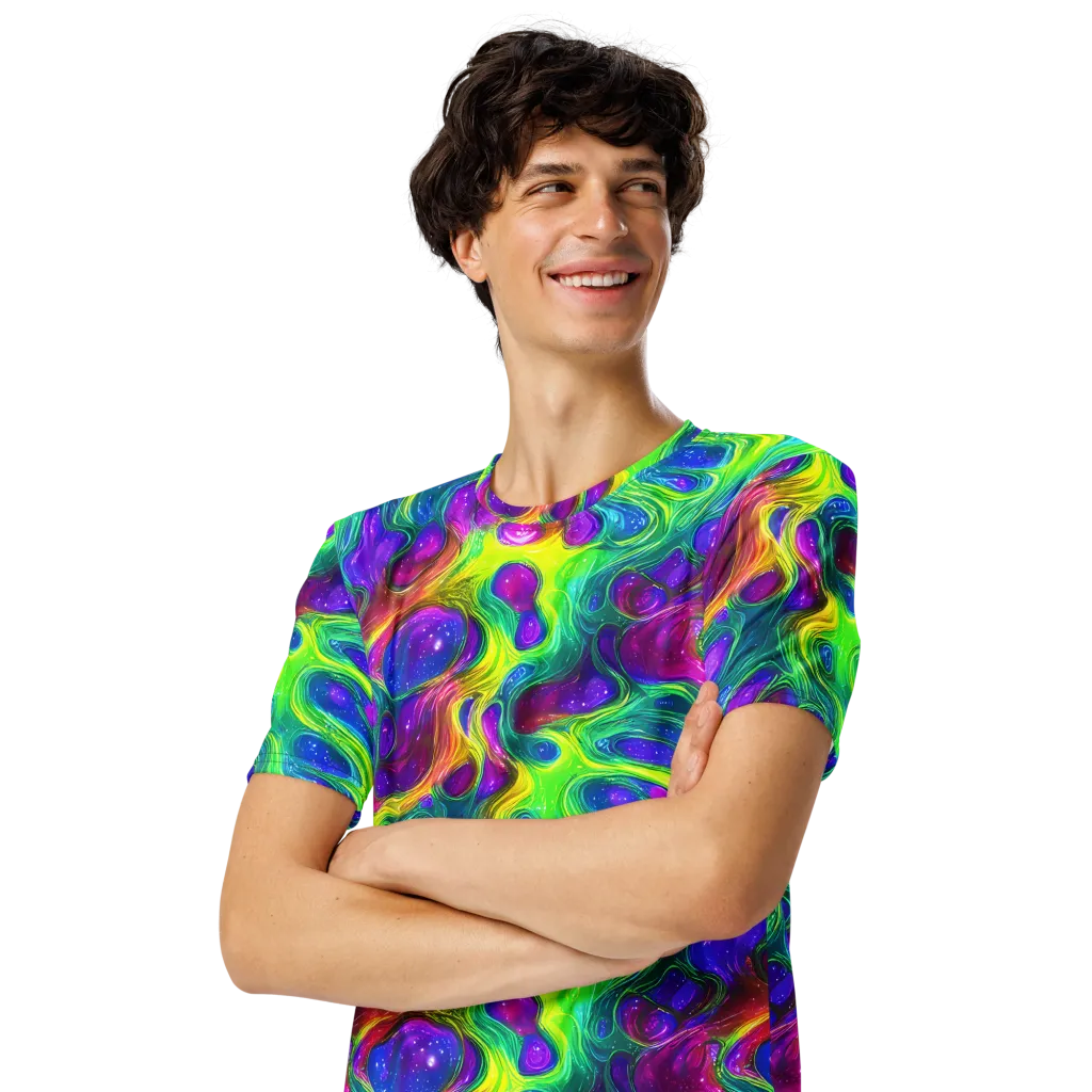 Radiant Ooze on Men's Crew Neck T-Shirt — Left Front