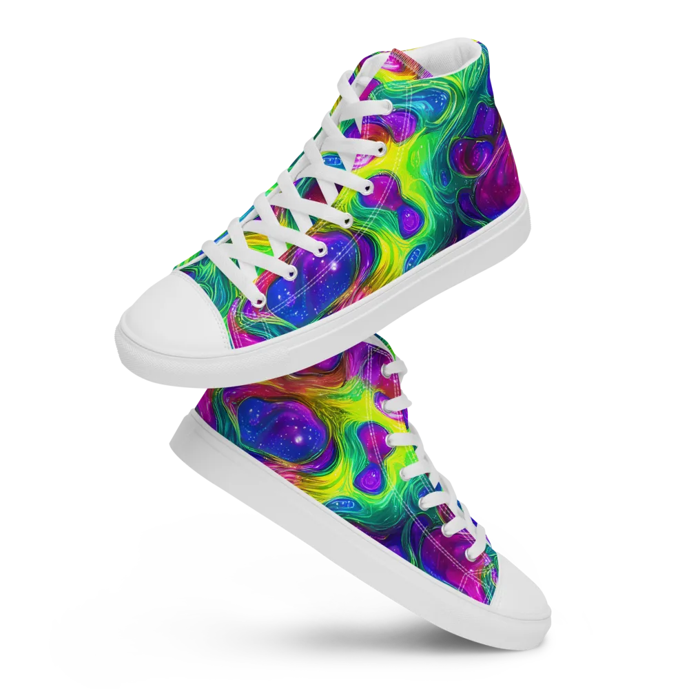 Radiant Ooze on Men's High Top Canvas Shoes — Front