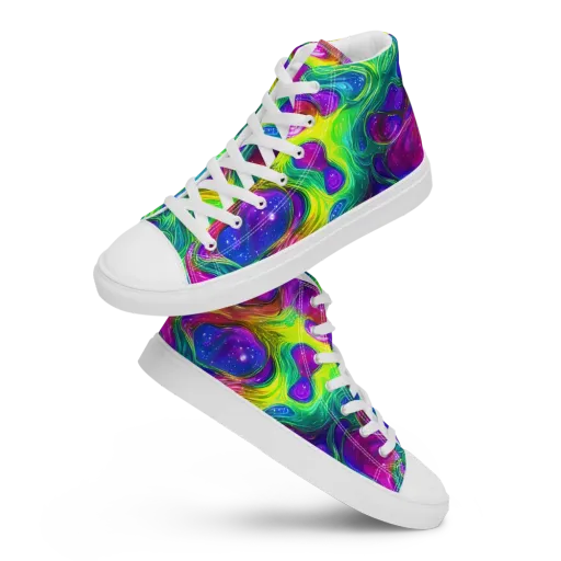 Radiant Ooze on a Men's High Top Canvas Shoes