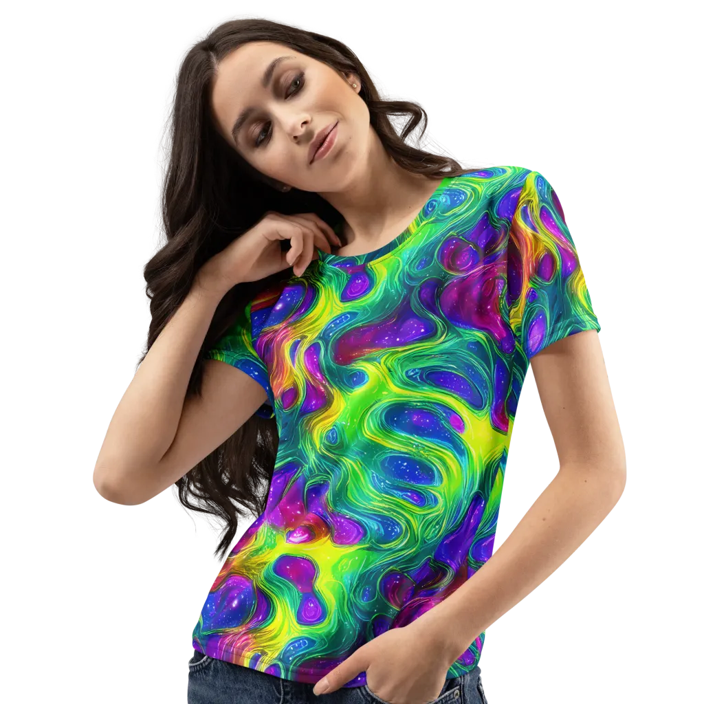 Radiant Ooze on Women's Crew Neck T-Shirt — Left Front