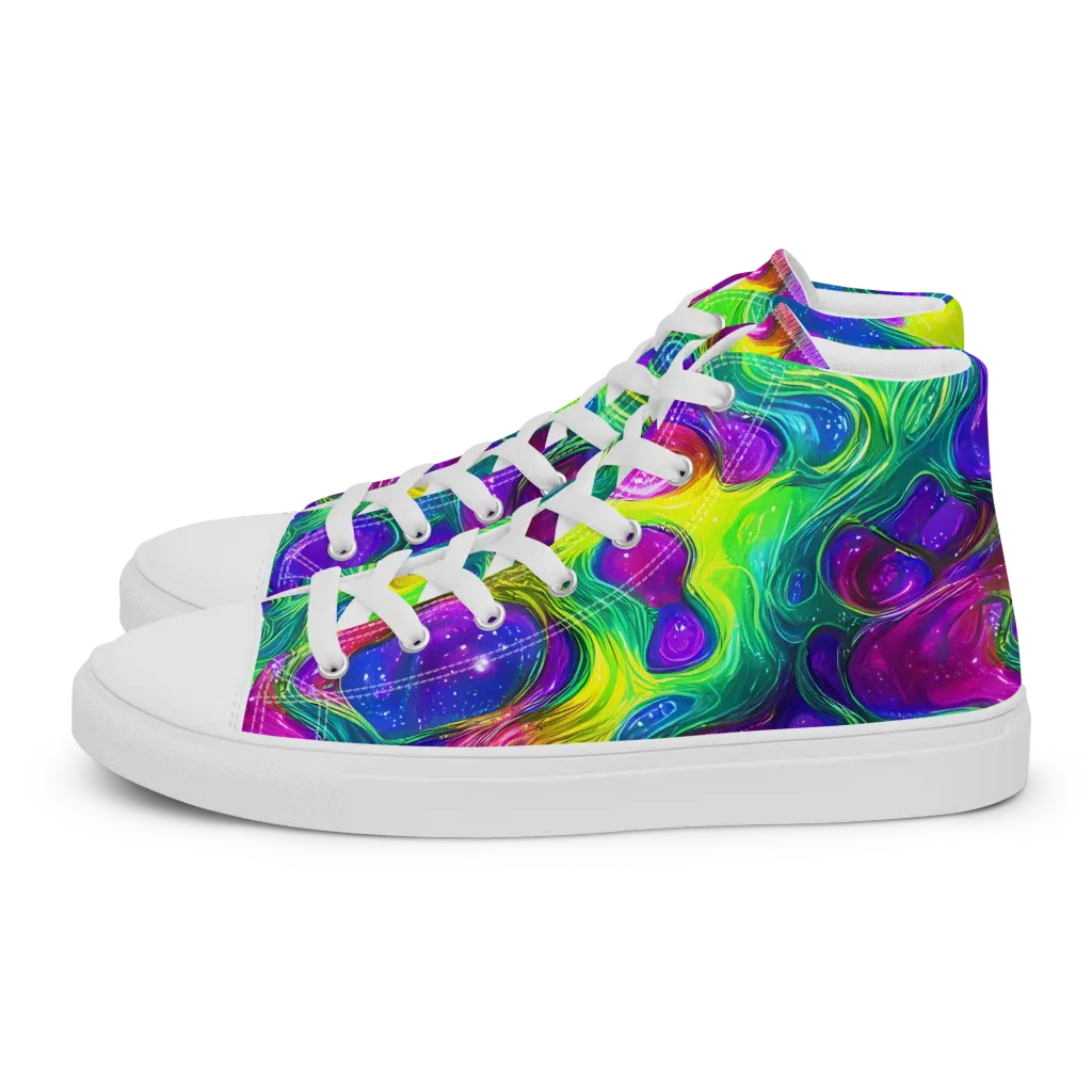 Radiant Ooze on Women's High Top Canvas Shoes — Left