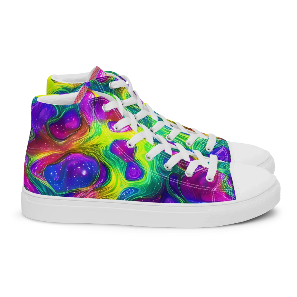 Radiant Ooze on Women's High Top Canvas Shoes — Right