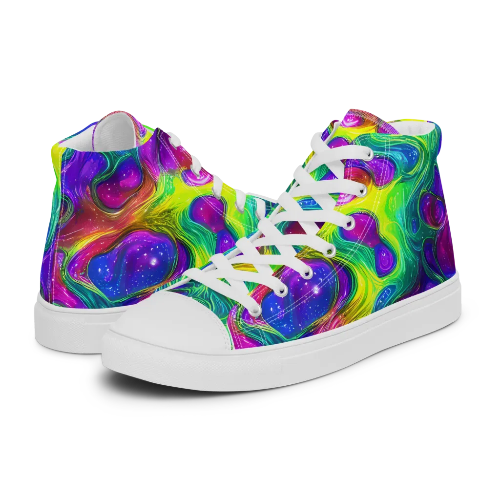 Radiant Ooze on Women's High Top Canvas Shoes — Left