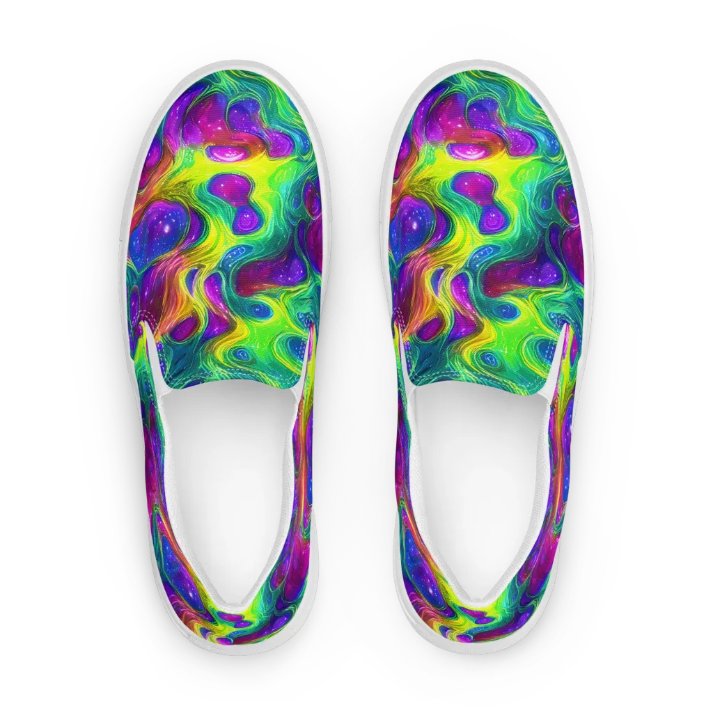 Radiant Ooze on Men's Slip-On Canvas Shoes — Front