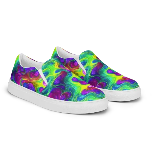 Radiant Ooze on a Men's Slip-On Canvas Shoes