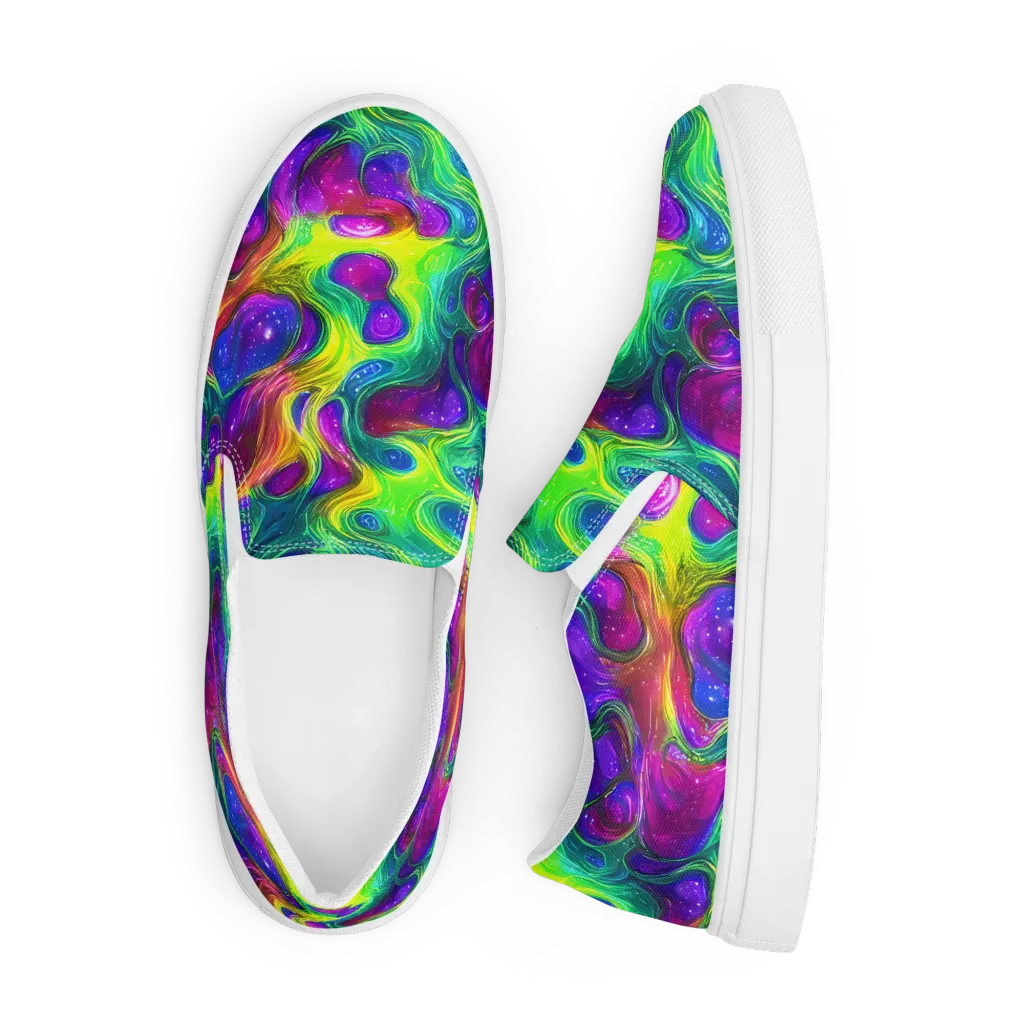Radiant Ooze on Men's Slip-On Canvas Shoes — Front