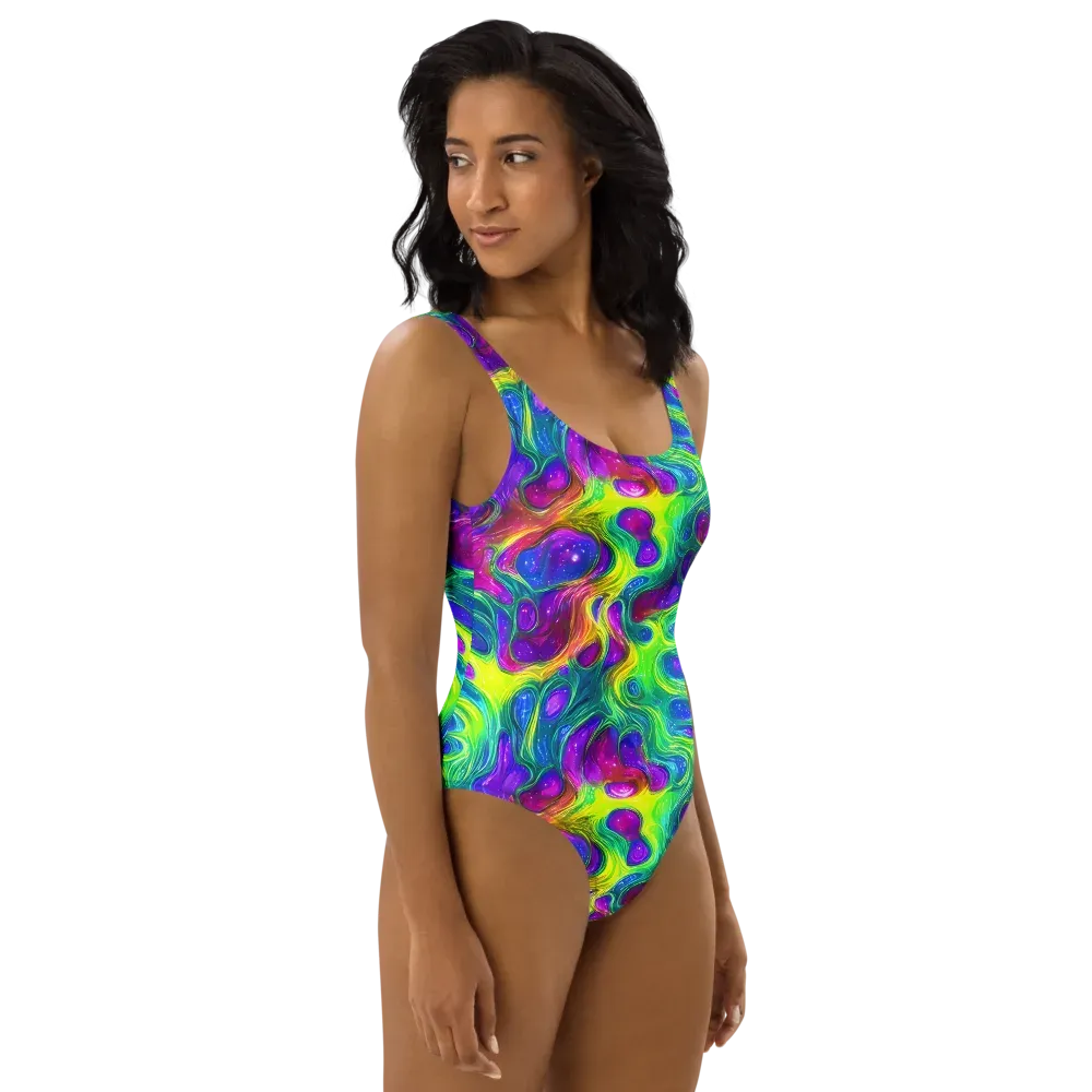 Radiant Ooze on One-Piece Swimsuit — Right