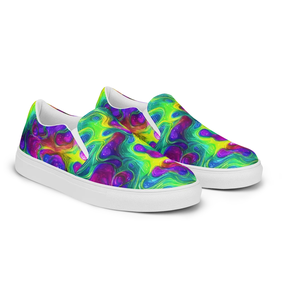 Radiant Ooze on Women's Slip-On Canvas Shoes — Right Front