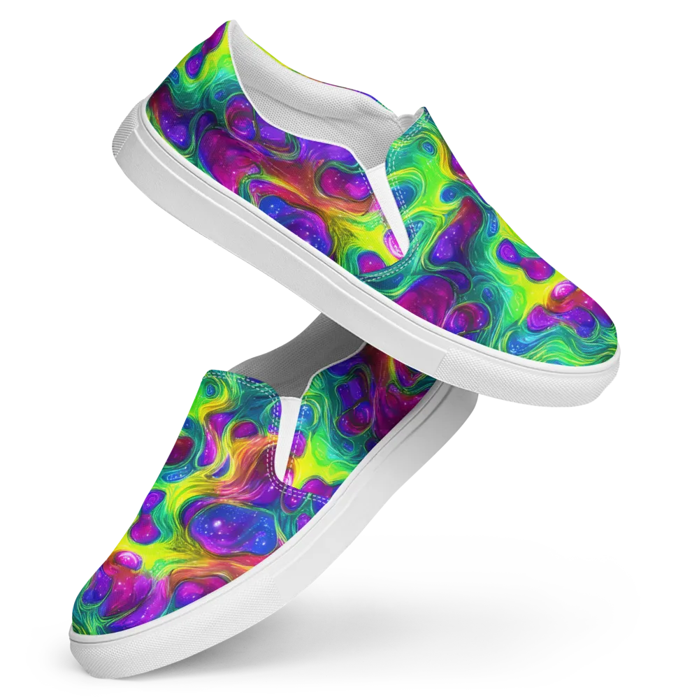 Radiant Ooze on Women's Slip-On Canvas Shoes — Front