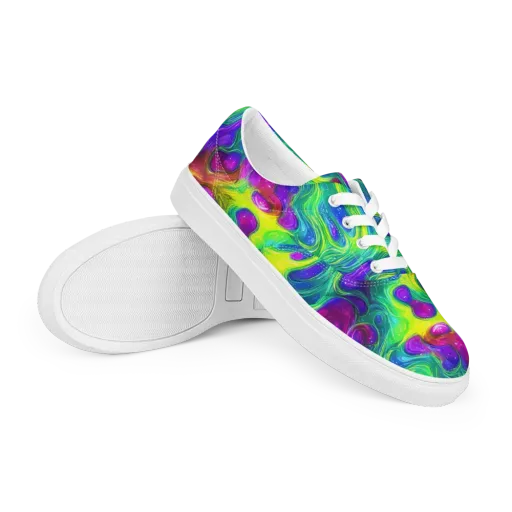 Radiant Ooze on a Men's Lace-Up Canvas Shoes