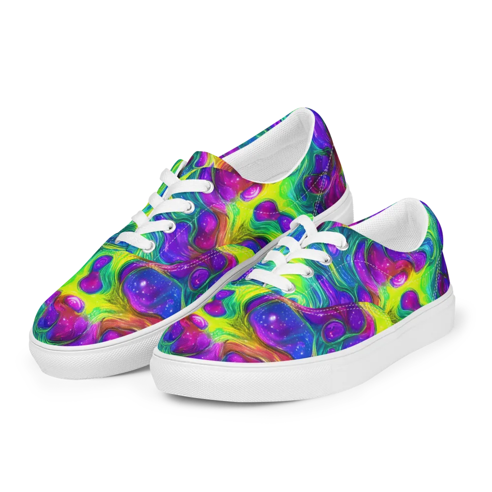 Radiant Ooze on Men's Lace-Up Canvas Shoes — Left Front