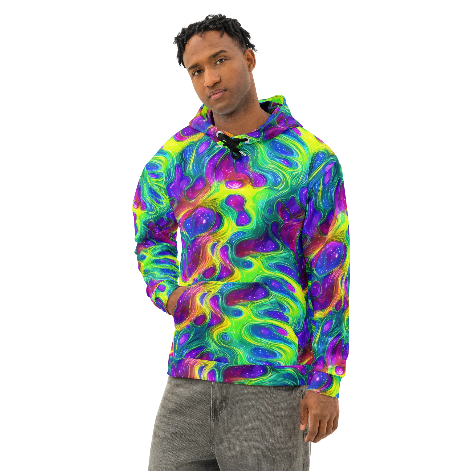 Radiant Ooze on Cotton Hoodie — Left Front