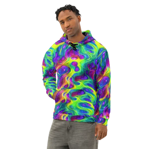 Radiant Ooze on a Cotton Hoodie