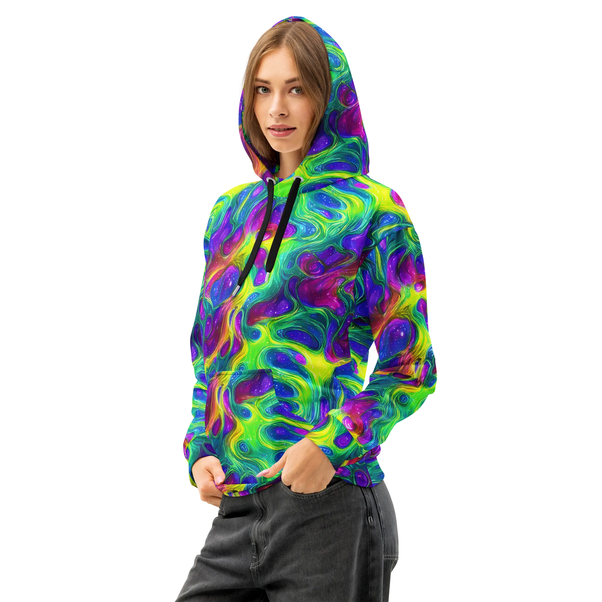 Radiant Ooze on Cotton Hoodie — Left Front