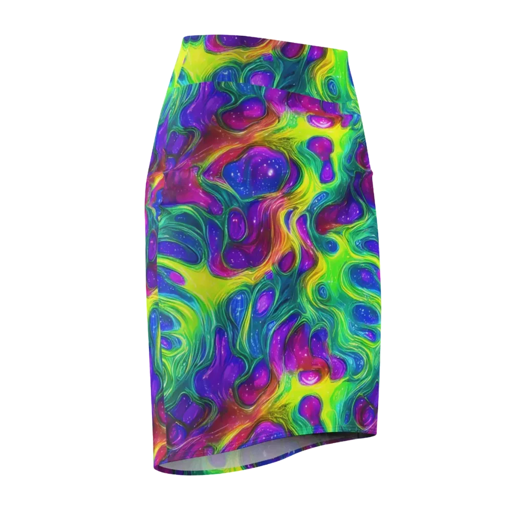 Radiant Ooze on Pencil Skirt — Front Side