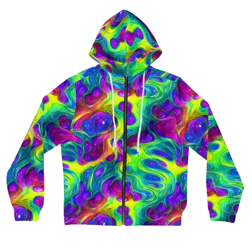 Radiant Ooze on a Women's Full-Zip Hoodie