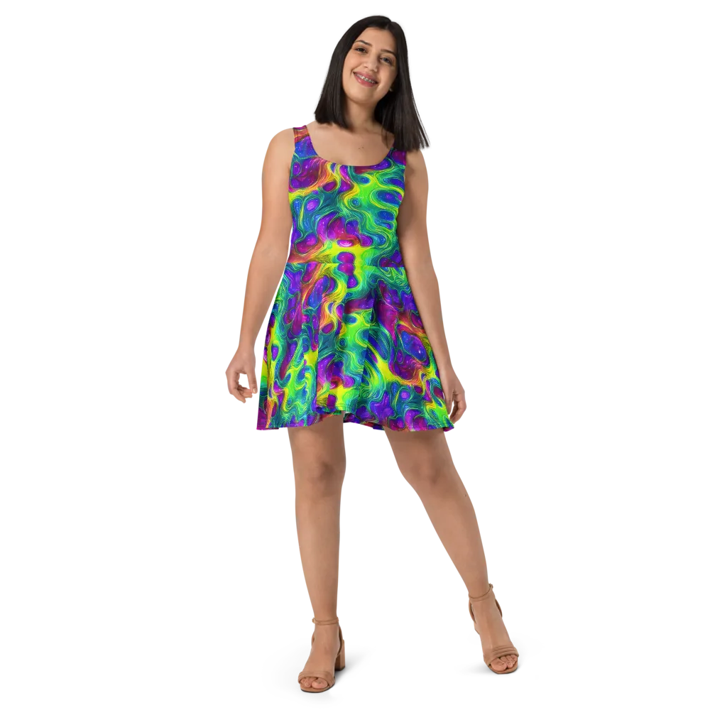 Radiant Ooze on Skater Dress — Front