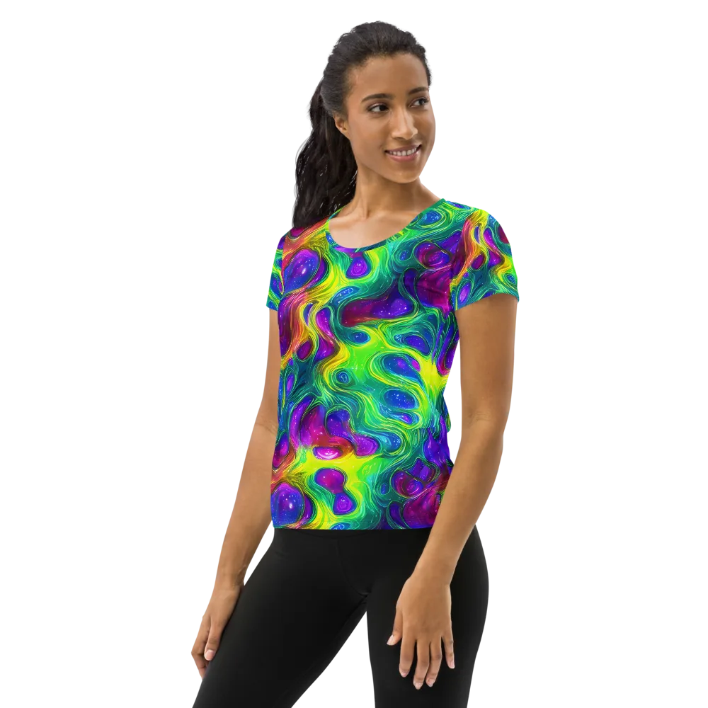 Radiant Ooze on Women's Athletic T-Shirt — Left