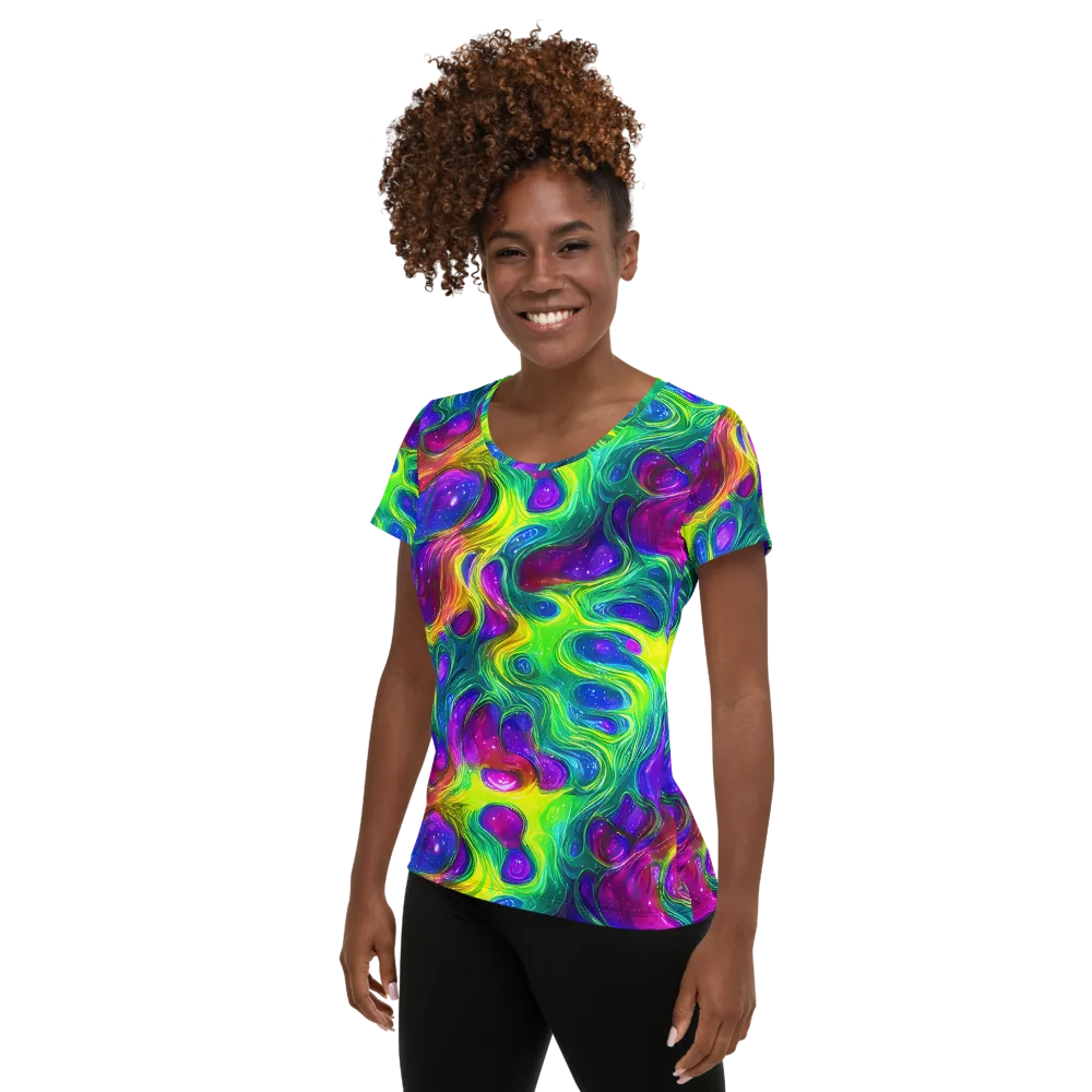 Radiant Ooze on Women's Athletic T-Shirt — Left