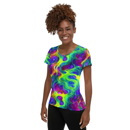Radiant Ooze on a Women's Athletic T-Shirt