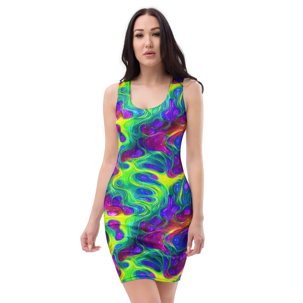 Radiant Ooze on Bodycon Dress — Front