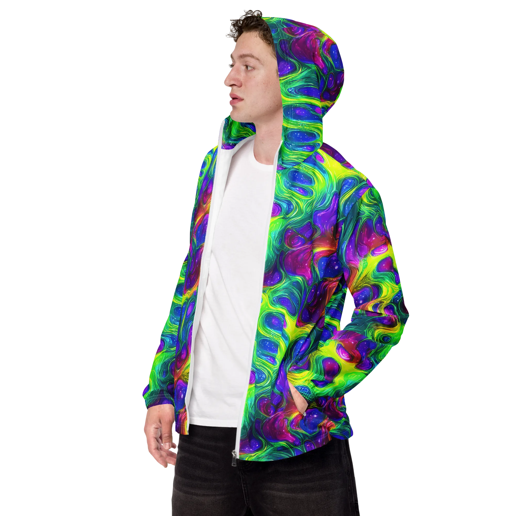 Radiant Ooze on Men's Windbreaker — Left Front