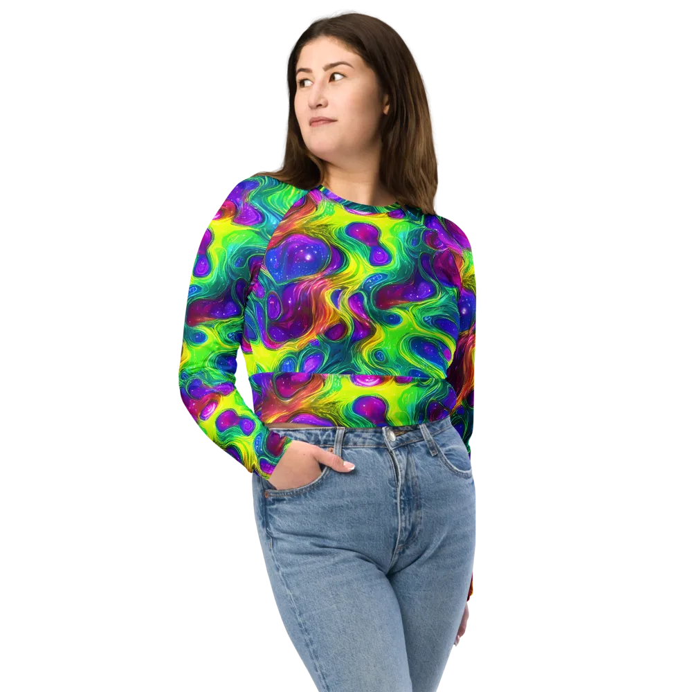 Radiant Ooze on Long Sleeve Crop Top — Front