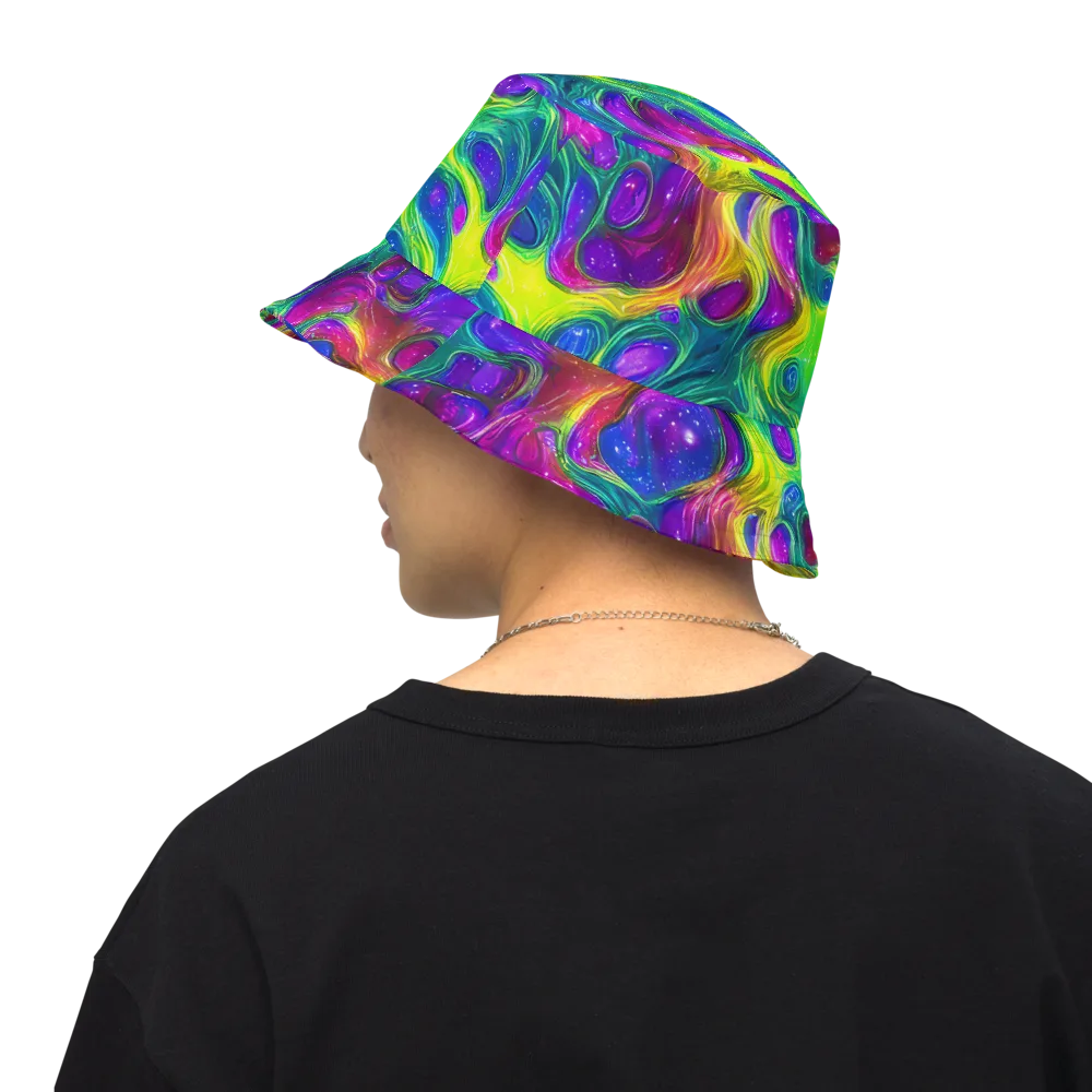 Radiant Ooze on Reversible Bucket Hat — Back Inside