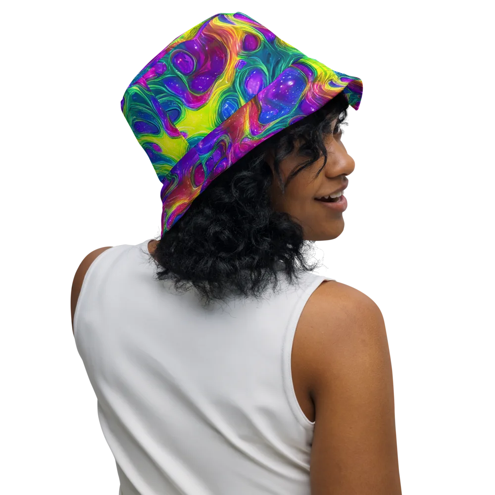 Radiant Ooze on Reversible Bucket Hat — Right Outside