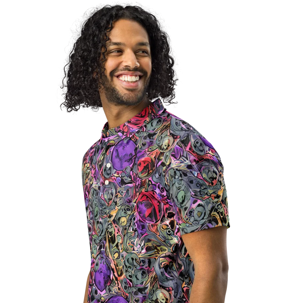 Violet Menagerie on Men's Slim Fit Polo Shirt — Left Front