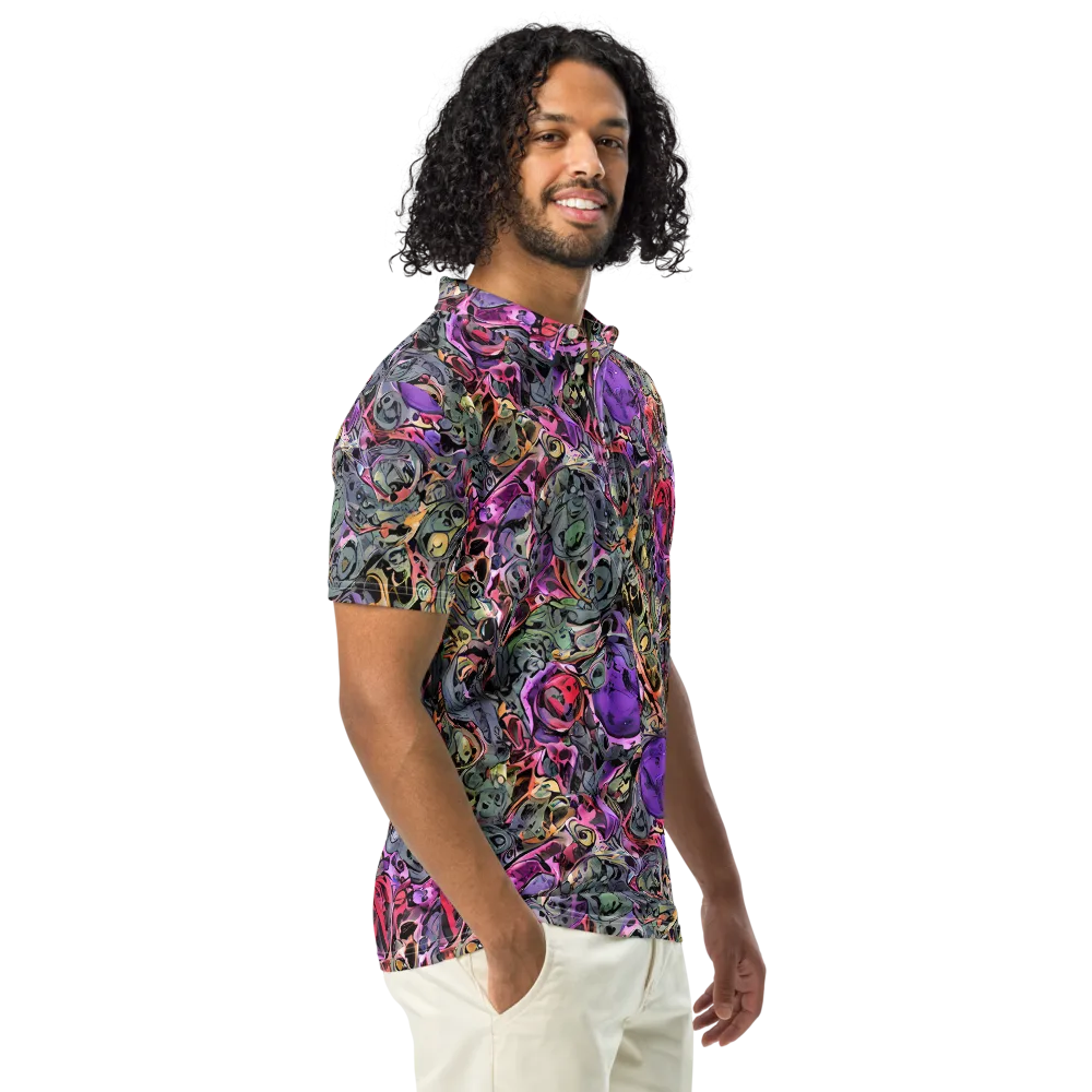 Violet Menagerie on Men's Slim Fit Polo Shirt — Right Front