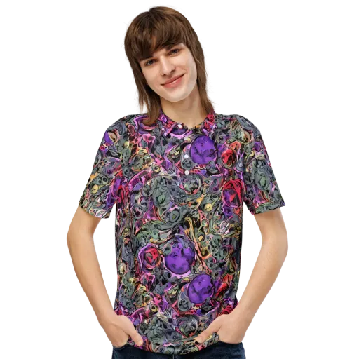 Violet Menagerie on a Men's Slim Fit Polo Shirt