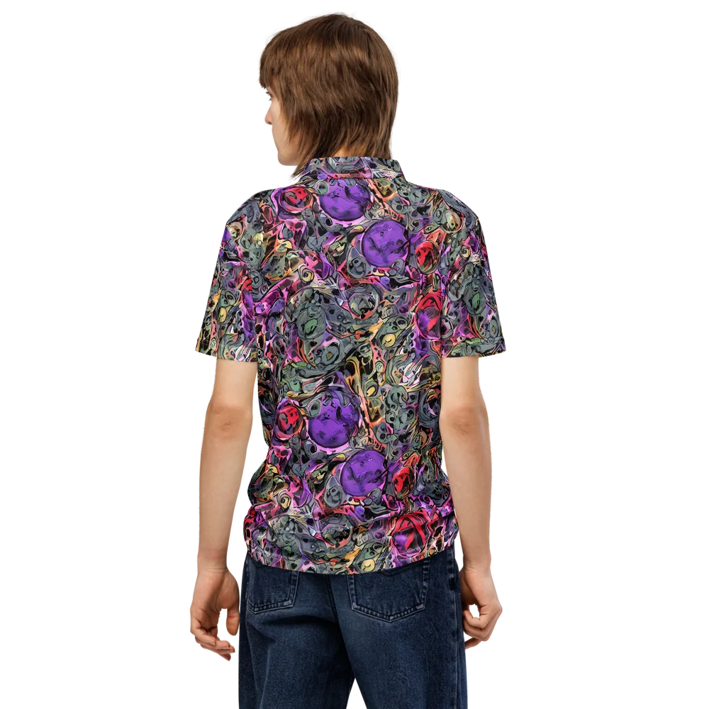 Violet Menagerie on Men's Slim Fit Polo Shirt — Back