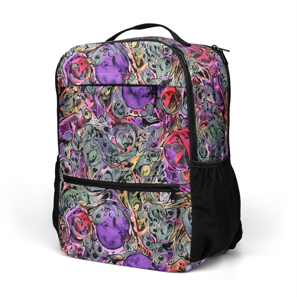 Violet Menagerie on Utility Backpack — Left Front